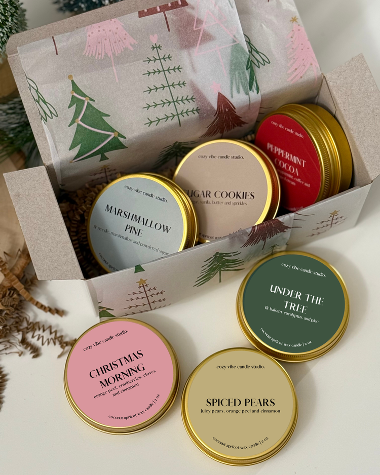 Holiday Travel Tins | 2oz Gold Candles