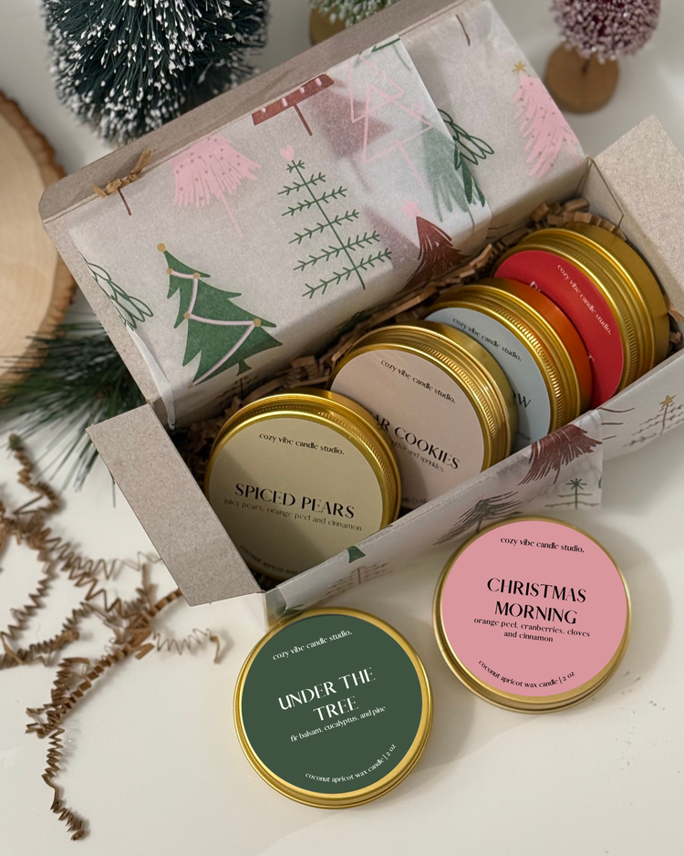 Holiday Travel Tins | 2oz Gold Candles