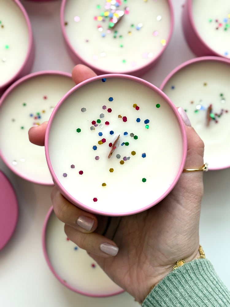 Birthday Cake Candle Gift Set | Pink Tin