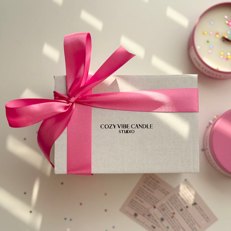 Birthday Cake Candle Gift Set | Pink Tin