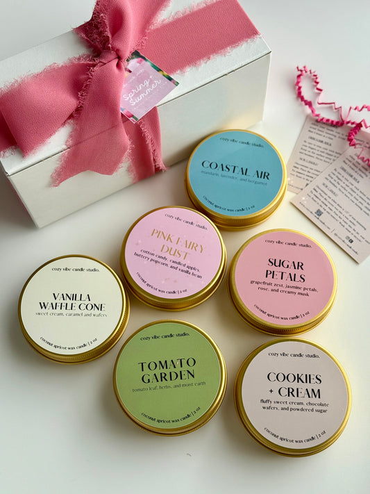 Spring + Summer Travel Tins | 2oz Gold Candles