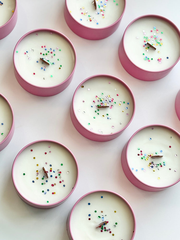 Birthday Cake Candle | 6oz Pink Tin