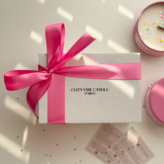 Birthday Cake Candle Gift Set | Pink Tin