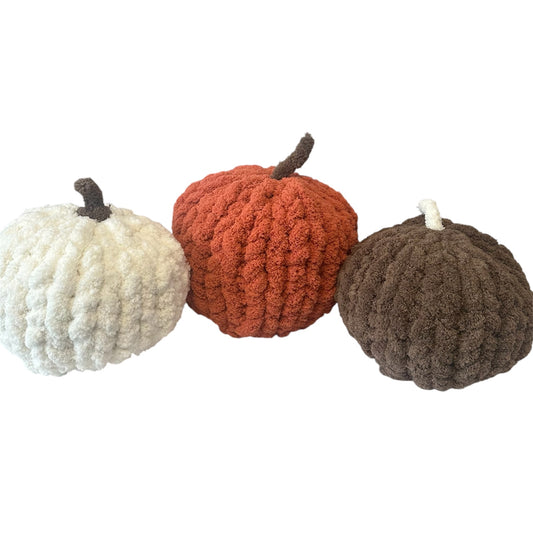 Hand Knitted Pumpkins by Valerie
