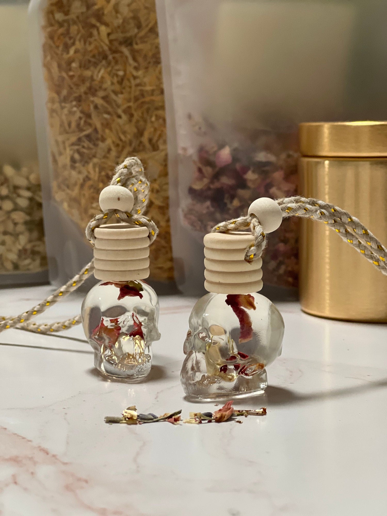 thumbnail image 2 of Handmade Skull Glass Car Diffuser – Clear Oil Diffuser Bottle For Car, Closet, Toilet 2 of 5