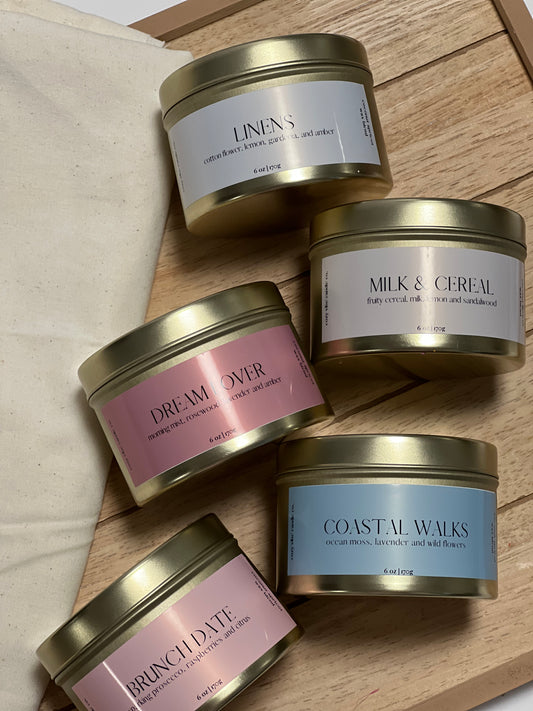 Everyday Gold Tins | Coconut Apricot Wax Candles